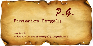 Pintarics Gergely névjegykártya